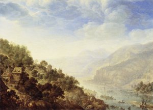 View of the Rhine Oil painting by Herman Saftleven Ii
