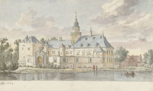 Gezicht op kasteel Nijenrode by Herman Saftleven Oil Painting