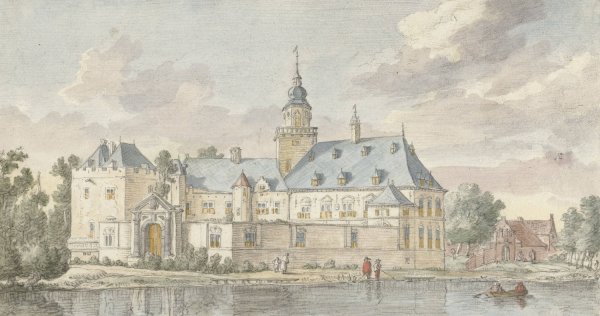 Gezicht op kasteel Nijenrode  by Herman Saftleven - Hand-Painted Oil Painting Reproduction