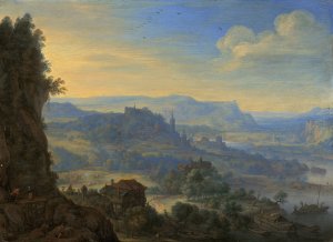 Imaginary River Landscape by Herman Saftleven Oil Painting