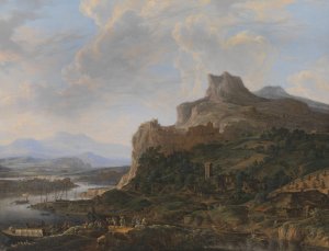 Landscape by the Rhine by Herman Saftleven Oil Painting
