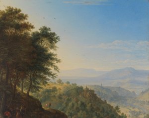Mountainous landscape near Boppard aan de Rijn by Herman Saftleven Oil Painting