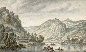 Rijn bij de Drachenfels by Herman Saftleven Oil Painting