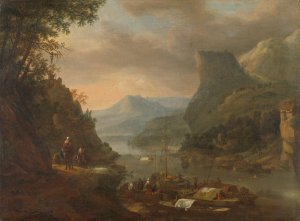 River view in a mountainous region by Herman Saftleven Oil Painting