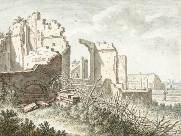 Ruine buiten de Wittevrouwenpoort te Utrecht  by Herman Saftleven - Hand-Painted Oil Painting Reproduction