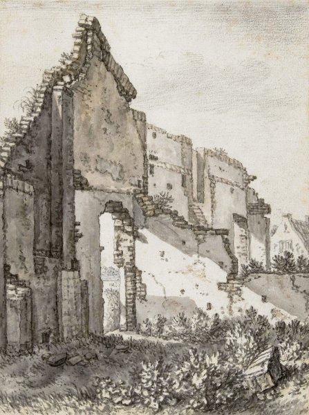 Ruines van een gebouw te Utrech  by Herman Saftleven - Hand-Painted Oil Painting Reproduction