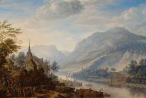 View of the Rhine at Reineck Oil painting by Herman Saftleven