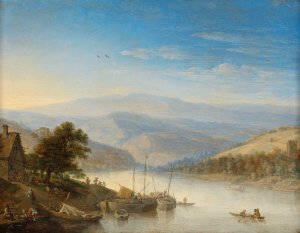 View of the Rhine River near Andernach by Herman Saftleven Oil Painting