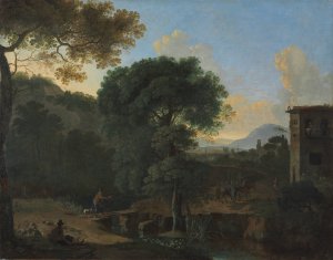 Landscape with Travelers by Herman Van Swanevelt Oil Painting
