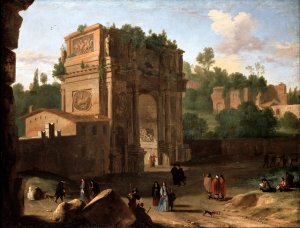 The Arch of Constantine, Rome by Herman Van Swanevelt Oil Painting
