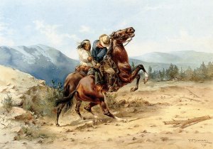The Attack by Herman W. Hansen Oil Painting