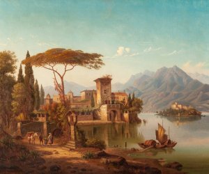 Northern Italy Landscape by Hermann August Kruger Oil Painting