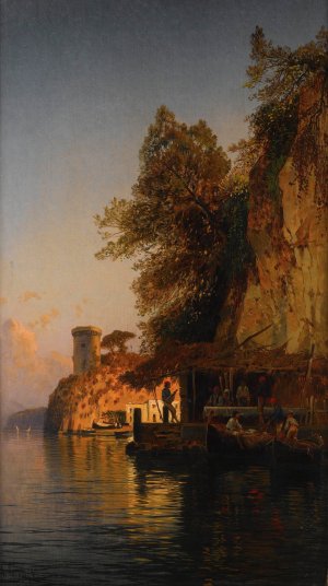 Afternoon By The Sea by Hermann David Salomon Corrodi Oil Painting
