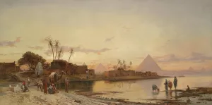 Am Nilufer Oil painting by Hermann David Salomon Corrodi