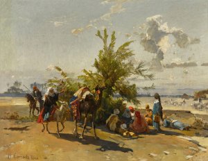 Encampment by Hermann David Salomon Corrodi Oil Painting