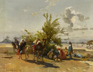 Encampment Oil painting by Hermann David Salomon Corrodi
