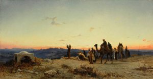 Prayer Before Jerusalem by Hermann David Salomon Corrodi Oil Painting