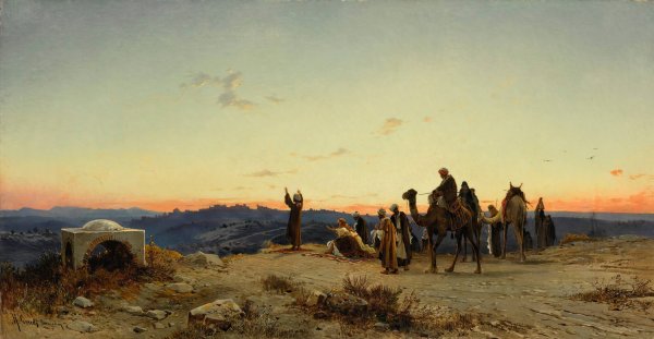 Main Product Photo of Prayer Before Jerusalem Painting by Hermann David Salomon Corrodi