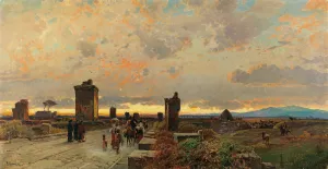 Via Appia Antica by Hermann David Salomon Corrodi Oil Painting