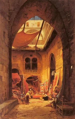 Arab Carpet Merchants by Hermann David Solomon Corrodi - Oil Painting Reproduction