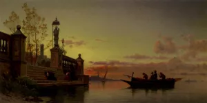 Prayers at Dawn by Hermann David Solomon Corrodi - Oil Painting Reproduction