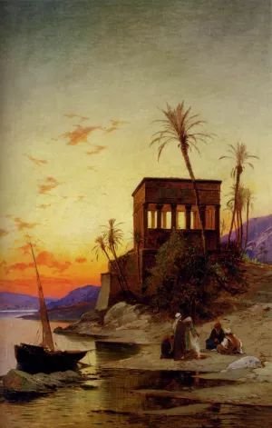The Kiosk Of Trajan, Philae On The Nile by Hermann David Solomon Corrodi Oil Painting