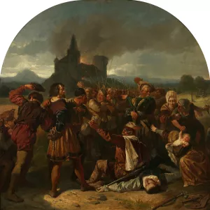 Episode aus dem deutschen Bauernkrieg by Hermann Eichler Oil Painting