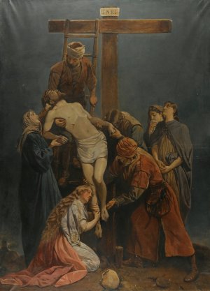 The Deposition by Hermann Eichler Oil Painting