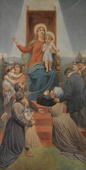 The Madonna Of The Needy by Hermann Eichler Oil Painting