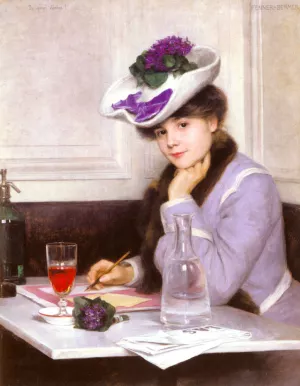 De Quoi Ecrire Oil painting by Hermann Fenner Behmer