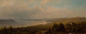 A View From Mr. Henry Villard Villa at Dobbs Ferry, Hudson by Hermann Fuechsel Oil Painting