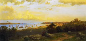 Panoramic River View Oil painting by Hermann Fuechsel