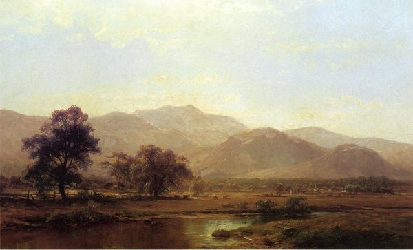 Vermont Mountain Range by Hermann Fuechsel - Hand-Painted Oil Painting Reproduction