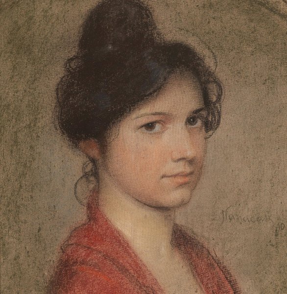 Portrait of a Young Girl  by Hermann Hanaczek - Hand-Painted Oil Painting Reproduction