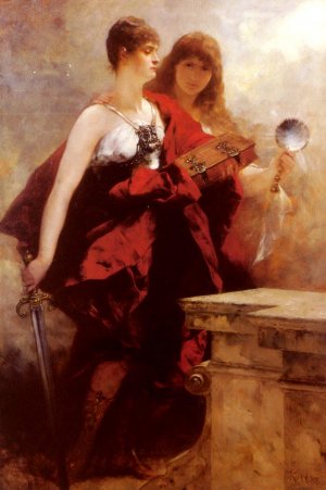 Allegory of Wisdom and Justice by Hermann Kaulbach Oil Painting