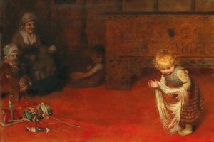The little helper by Hermann Kaulbach Oil Painting