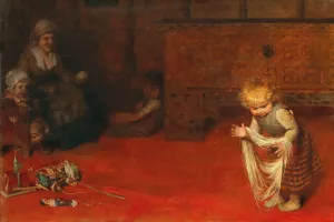 The little helper by Hermann Kaulbach Oil Painting