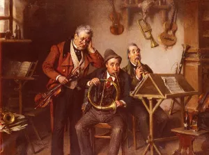 A False Note Oil painting by Hermann Kern