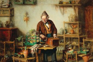Beim Thierhandler Oil painting by Hermann Kern