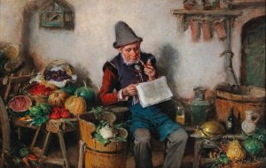 Der Gemusehandler by Hermann Kern Oil Painting