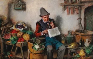 Der Gemusehandler by Hermann Kern Oil Painting