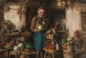 Der Gemusehandler Oil painting by Hermann Kern