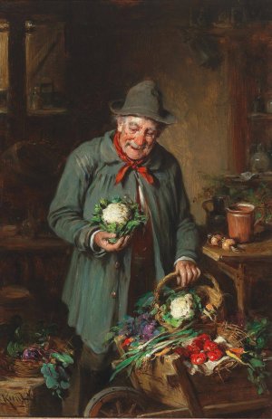 Der Gemusehandler by Hermann Kern Oil Painting