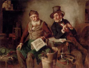 Discussing The News painting by Hermann Kern