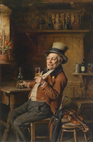 Ein guter Tropfen by Hermann Kern Oil Painting
