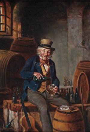 Ein wohlverdienter Schluck by Hermann Kern Oil Painting