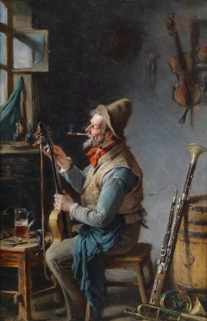 Ganz bei der Sache by Hermann Kern Oil Painting