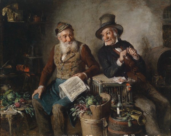 Main Product Photo of Gute Freunde  Painting by Hermann Kern