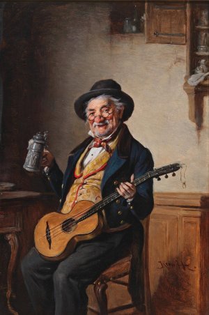 In guter Stimmung by Hermann Kern Oil Painting