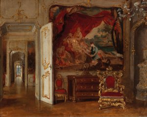 Interieur aus dem Schloss Esterhazy in Eisenstadt mit Blick in den Maria-Theresien-Saal by Hermann Kern Oil Painting